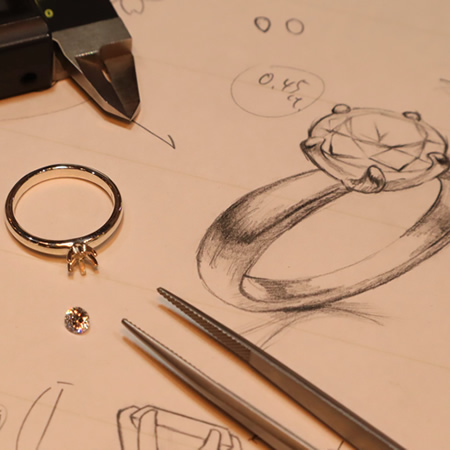 職人の技が光る、オーダーメイドの婚約指輪